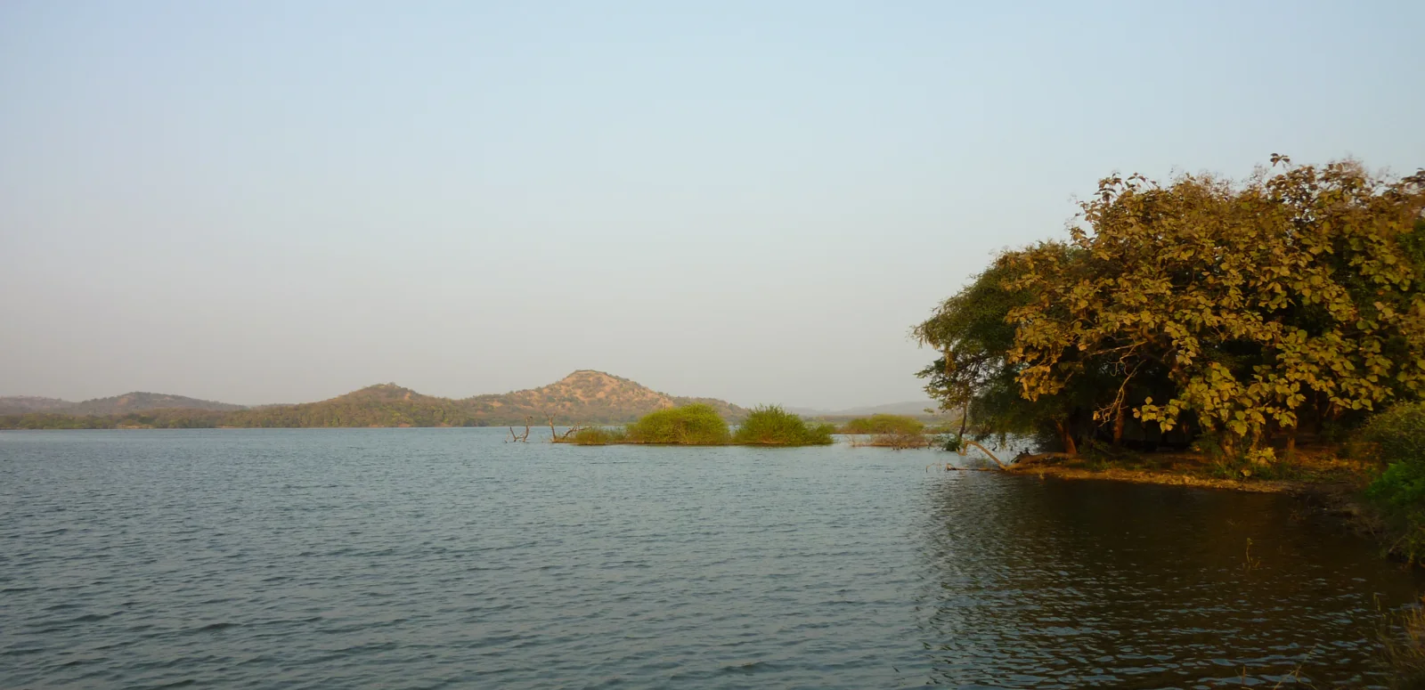 Kamleshwar Dam reservoir, Gir Forest National Park, India.